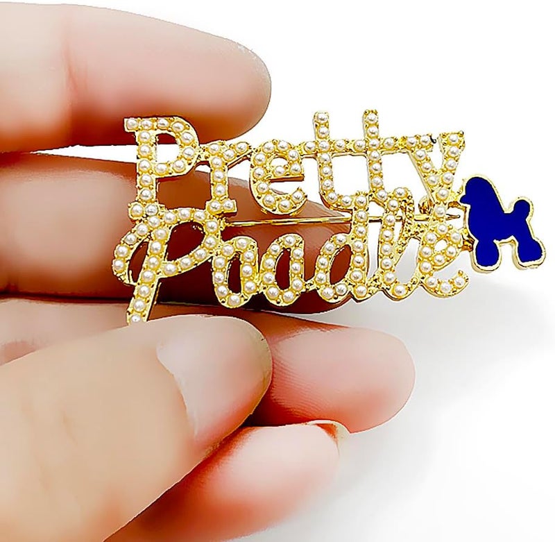 muiot Fashion SIGMA GAMMA RHO Sorority Letter Pretty Poodle Brooch Pin for SGR Girls - Image 3